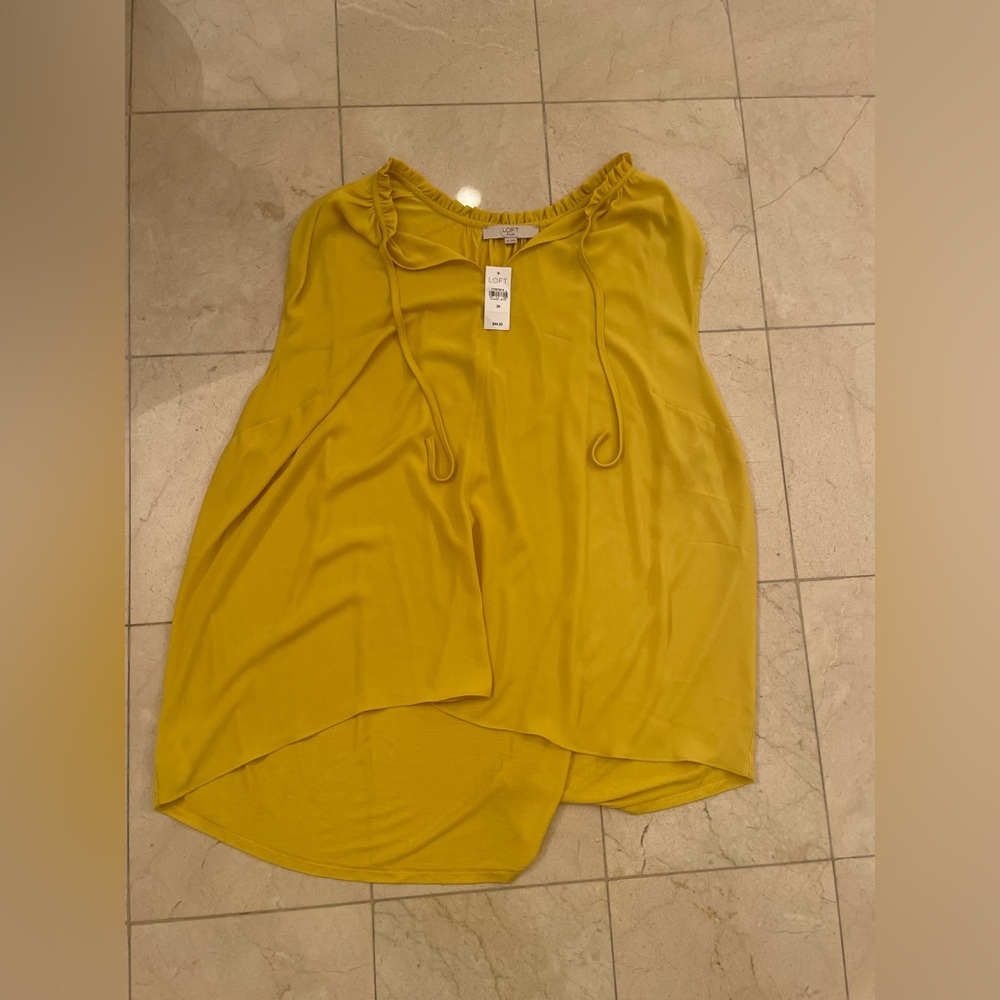 NWT Women's Ann Taylor Loft Plus Sleeveless Top Mustard